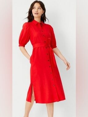 Ann Taylor Midi Red Shirt Dress size 2X